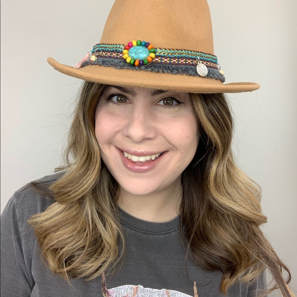 Calamity Jane Western Boho Hat Tan - Picture 5 of 8
